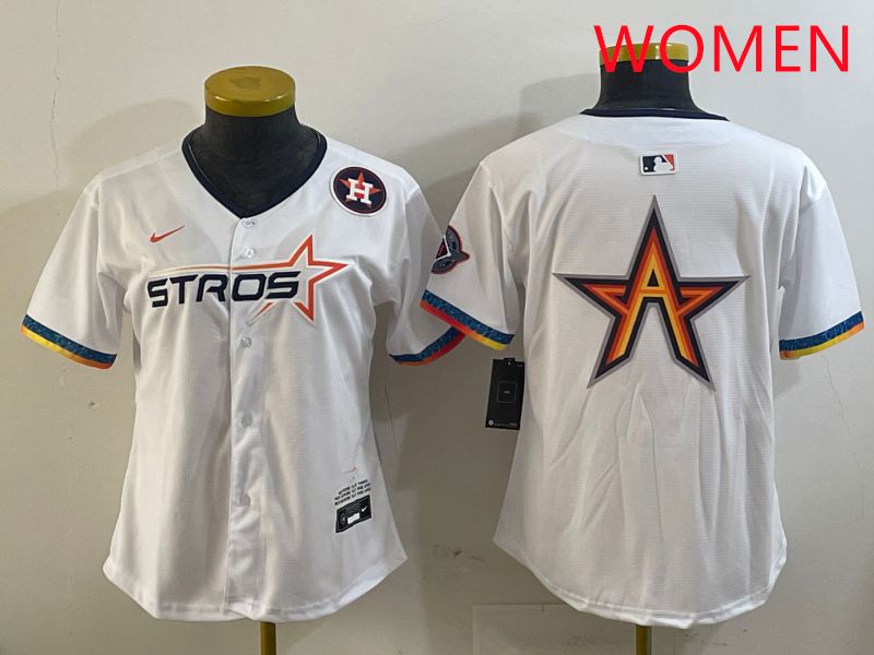 Women Houston Astros Blank White Fourth generation Joint Name 2025 Nike MLB Jersey style 7